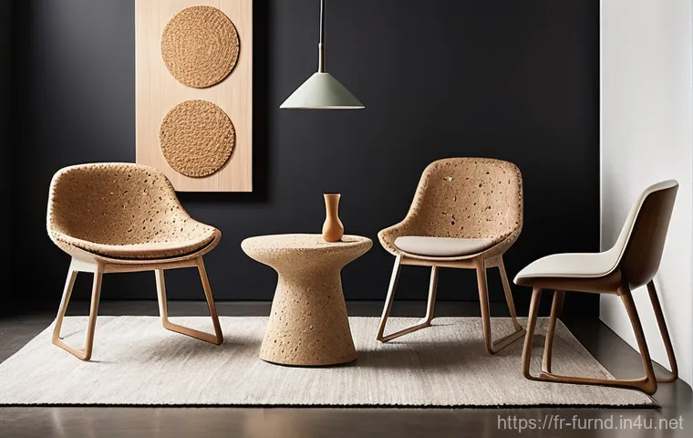 가구디자인 소재 선택 가이드 - **Prompt:** An elegant, minimalist interior living space bathed in soft, ambient lighting. The focal...