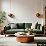 가구디자인과 거실 인테리어 - A modern multifunctional living room designed for a French apartment, featuring a high-quality conve...